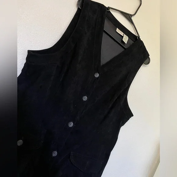 St. John’s Bay Black Sleeveless Button-Front Maternity Maxi Dress | Vintage - Picture 3 of 9